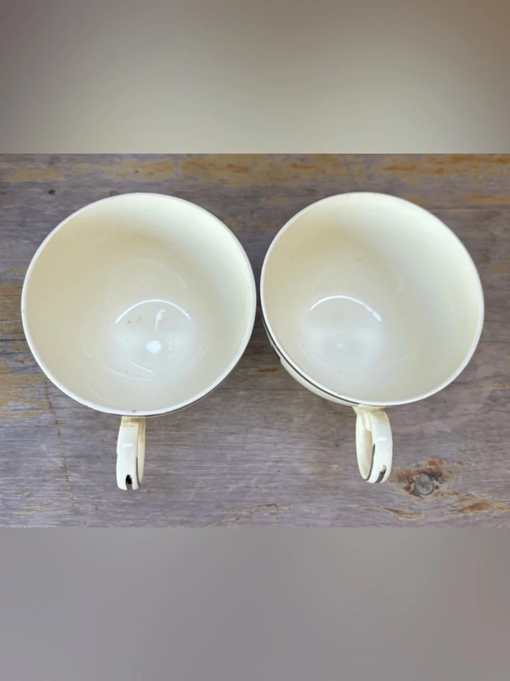 Vintage Taylor Smith & Taylor China USA Silhouette Pattern 2 Tea Cups 2 Saucers